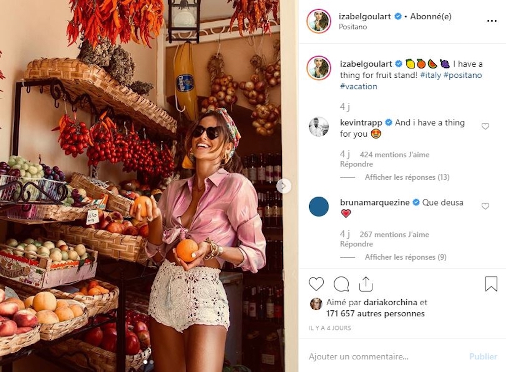 Izabel Goulart picked up the scarf trend for this summer. u00e2u20acu201d Picture courtesy of Izabel Goulart / Instagramn