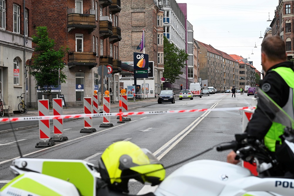 Danish police is seen outside a local police station, following an explosion in Copenhagen, Denmark August 10, 2019. u00e2u20acu201d Picture courtesy of Ritzau Scanpix/Philip Davali via Reuters