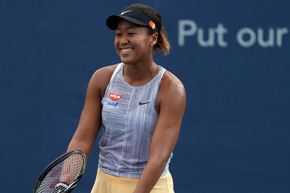 Naomi Osaka reacts against Aliaksandra Sasnovich during the Western and Southern Open tennis tournament at Lindner Family Tennis Centre In Ohio August 14, 2019. u00e2u20acu201d Picture by Aaron Doster-USA TODAY Sports via Reuters