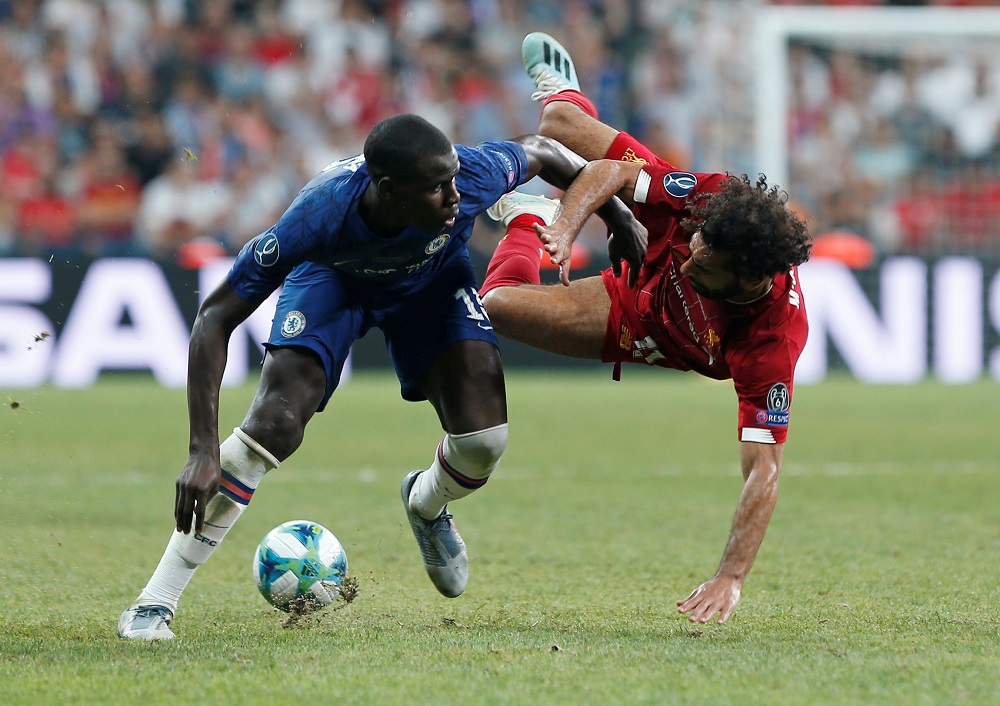 Liverpoolu00e2u20acu2122s Mohamed Salah in action with Chelseau00e2u20acu2122s Kurt Zouma (left) at the Vodafone Arena in Istanbul August 14, 2019. u00e2u20acu201d Reuters pic
