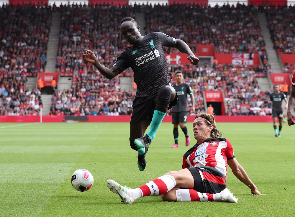Liverpool’s Sadio Mane in action with Southampton’s Jannik Vestergaard during their Premier League match at St Mary’s Stadium in Southampton August 17, 2019. — Reuters pic