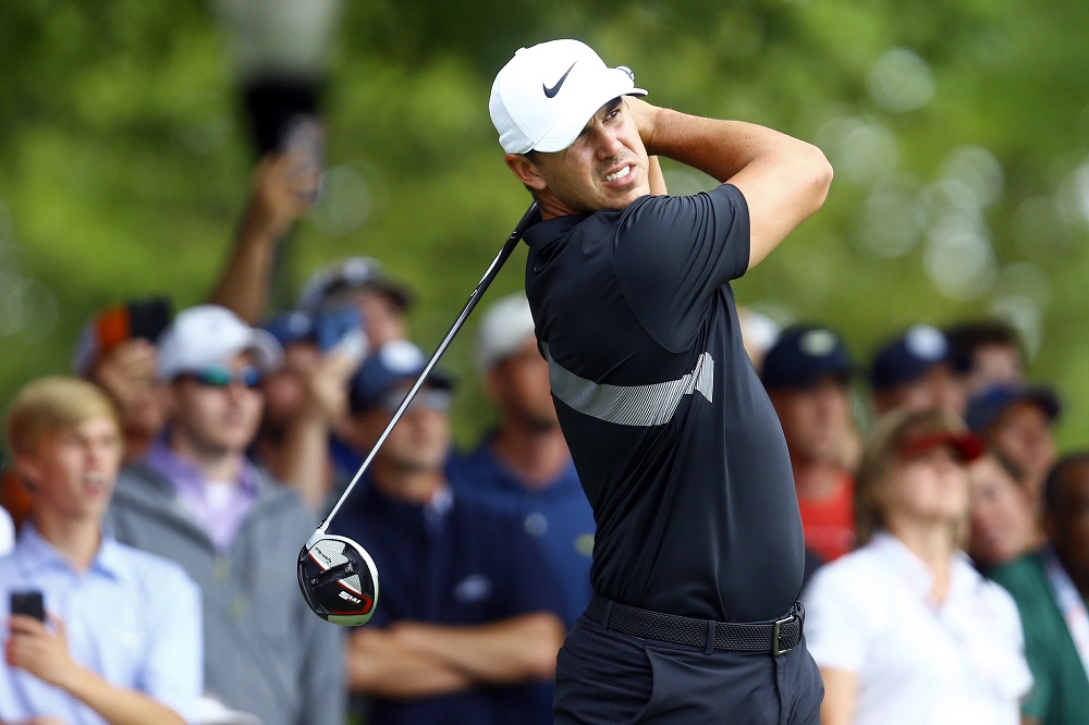 Brooks Koepka plays his shot from the tenth tee during the final round of the Tour Championship golf tournament at East Lake Golf Club in Atlanta August 25, 2019. u00e2u20acu201d Picture by Butch Dill-USA TODAY Sports via Reuters