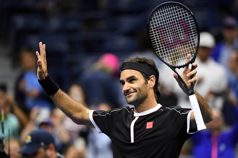 Roger Federer waves to the crowd after his win over Sumit Nagal in the first round on day one of the 2019 US Open tennis tournament in New York August 27, 2019. u00e2u20acu201d  Picture by Danielle Parhizkaran-USA TODAY Sports via Reuters
