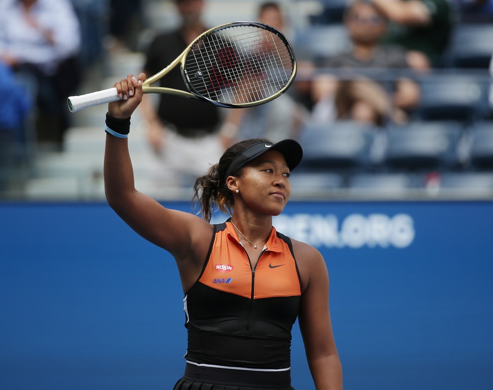 Naomi Osaka celebrates match point against Anna Blinkova in a first round match on day two of the 2019 US Open tennis tournament in New York August 27, 2019. u00e2u20acu201d Picture by Jerry Lai-USA TODAY Sports via Reuters