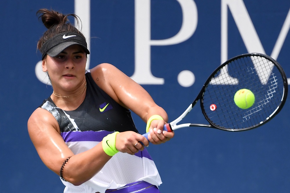 Bianca Andreescu  hits to Katie Volynets on day two of the 2019 US Open tennis tournament in New York August 27, 2019. u00e2u20acu201d Picture by Danielle Parhizkaran-USA TODAY Sports via Reuters