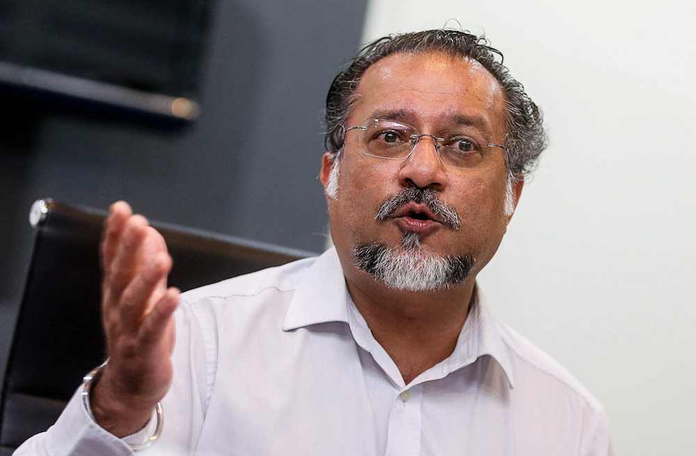Jagdeep Singh Deo speaks to the press about the East Seafront Project at Swettenham Pier in George Town August 1, 2019. u00e2u20acu201d Picture by Sayuti Zainudin
