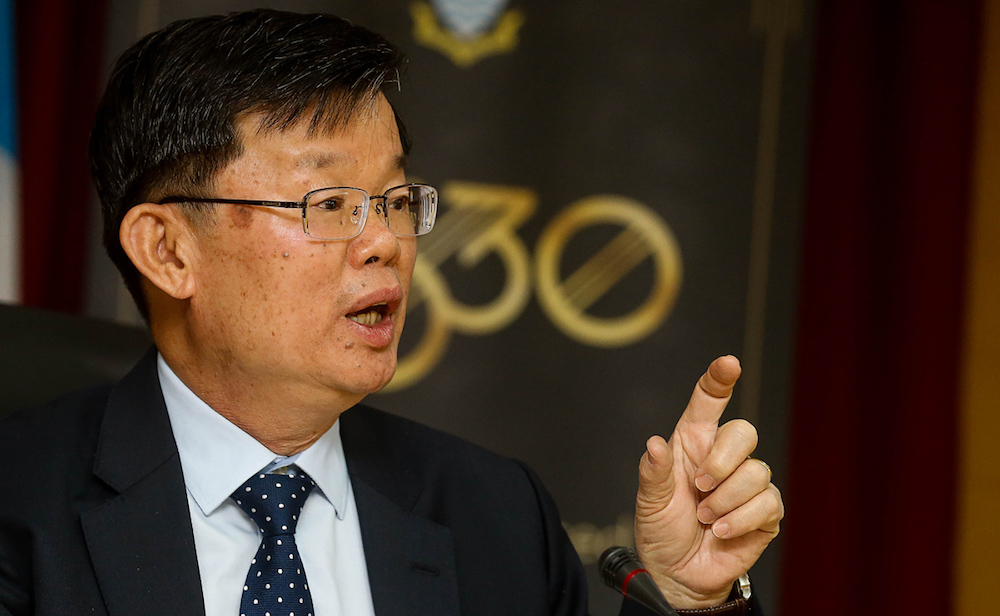 Penang Chief Minister Chow Kon Yeow speaks during a press conference in George Town August 1, 2019. u00e2u20acu201d Picture by Sayuti Zainudin