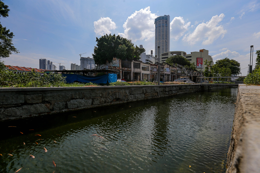 Koi swimming in the Prangin Canal at Sia Boey site, Lebuh Prangin August 1, 2019. — Picture by Sayuti Zainudin