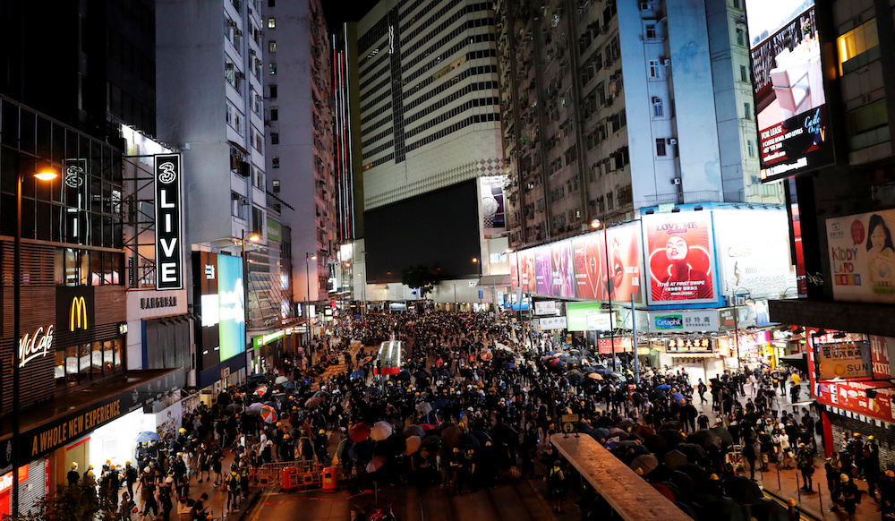 Anti-extradition bill protesters are seen on the street in front of Causeway Bay subway station, in Hong Kong August 4, 2019. u00e2u20acu201d Reuters pic