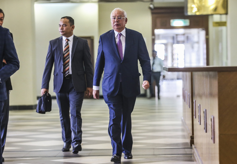 Datuk Seri Najib Razak is pictured at the Kuala Lumpur High Court August 6, 2019. u00e2u20acu201d Picture by Firdaus Latif