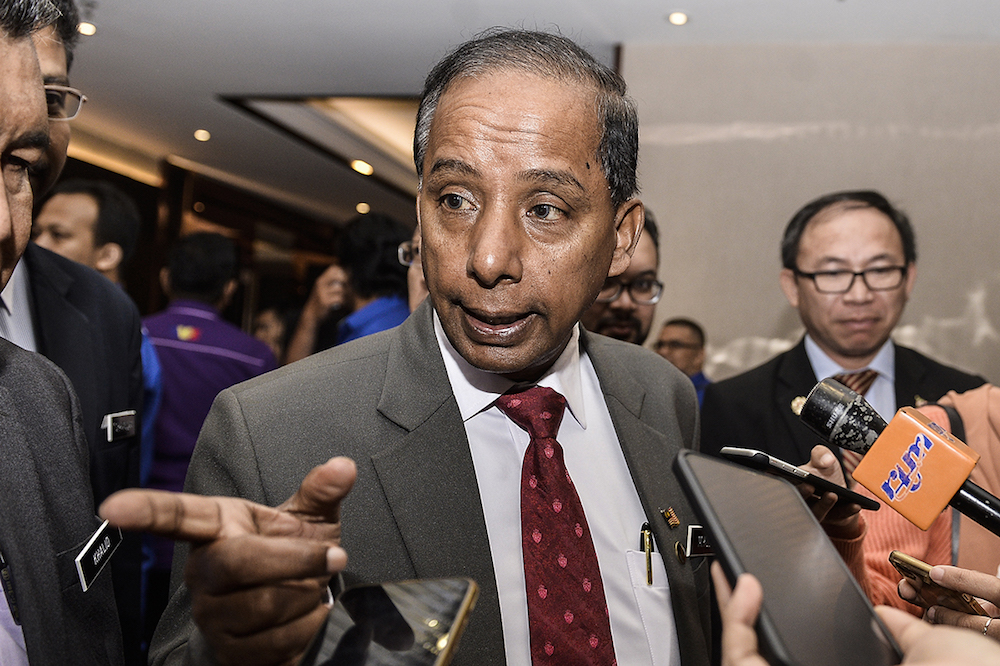 Human Resources Minister M. Kulasegaran speaks during the launch of the Industrial Harmony Index (IHI) in Shah Alam August 6, 2019. u00e2u20acu201d Picture by Miera Zulyana