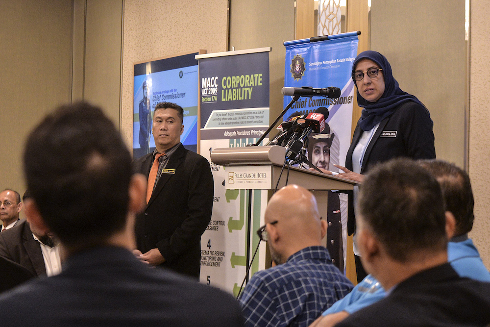 MACC chief commissioner Latheefa Koya speaks during an event in Putrajaya August 6, 2019. u00e2u20acu201d Picture by Shafwan Zaidon