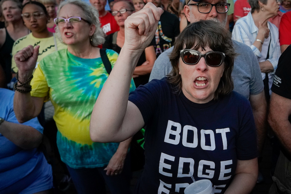 People attending a vigil shout u00e2u20acu02dcDo Somethingu00e2u20acu2122 as Ohio Governor Mike DeWine speaks during a vigil at the scene of a mass shooting in Dayton August 4, 2019. u00e2u20acu201d Reuters picnn