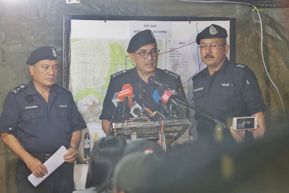 Negri Sembilan police chief Datuk Mohamad Mat Yusof speaks during a press conference on missing Irish teen Nora Anne Quoirin in Seremban August 8, 2019. — Picture by Ahmad Zamzahuri