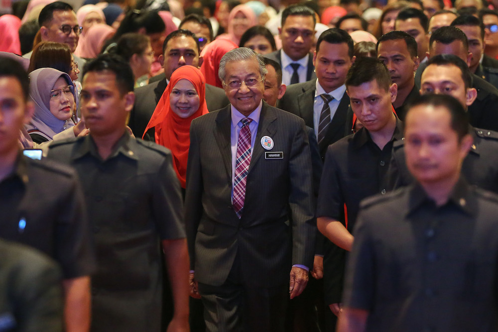 Prime Minister Tun Dr Mahathir Mohamad attends the national civics education launch in Putrajaya August 13, 2019. u00e2u20acu201d Picture by Yusof Mat Isa