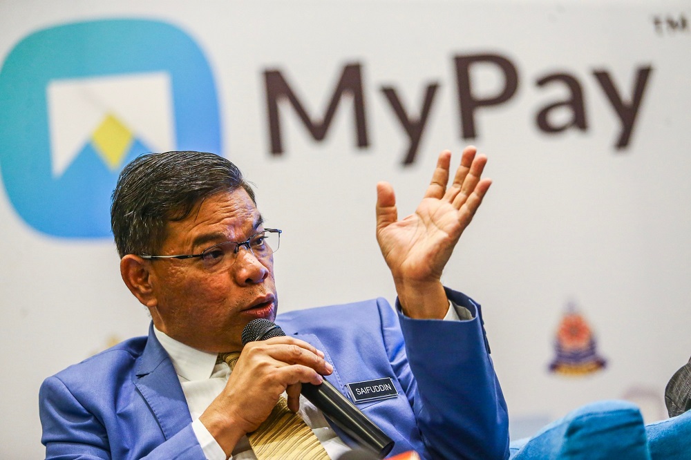 Domestic Trade and Consumer Affairs Minister Datuk Seri Saifuddin Nasution speaks during the launch of the MyPay Application at Dorsett Putrajaya August 15, 2019. u00e2u20acu201d Picture by Hari Anggara