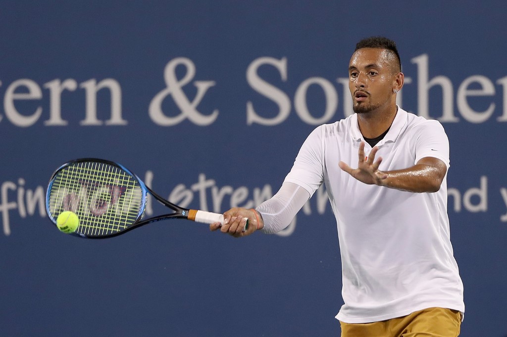 Nick Kyrgios returns a shot to Karen Khachanov during the Western & Southern Open at Lindner Family Tennis Centre in Mason, Ohio August 14, 2019. u00e2u20acu201d AFP pic