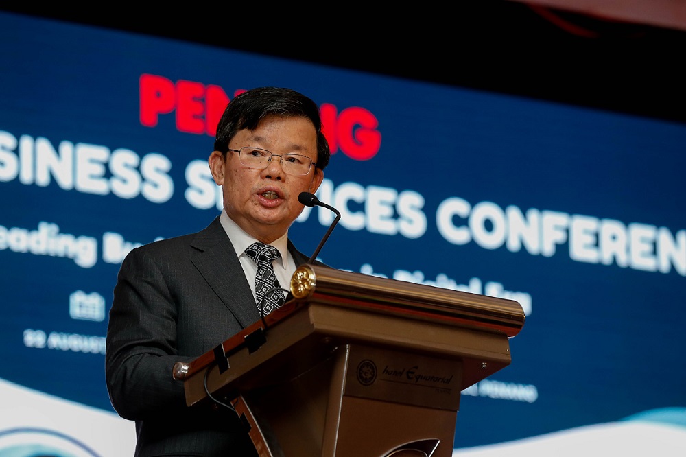 Penang Chief Minister Chow Kon Yeow delivers his speech during the 2019 Penang Global Business Service Conference at Equatorial Hotel in Bayan Lepas August 22, 2019. u00e2u20acu201d Picture by Sayuti Zainudin