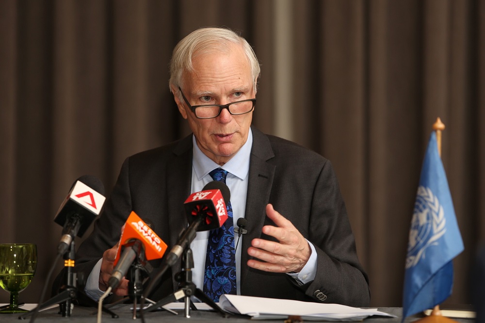 Philip Alston, UN special rapporteur on extreme poverty and human rights preliminary findings on poverty in Malaysia, speaks at the JW Marriott Hotel in Kuala Lumpur August 23, 2019. u00e2u20acu201d Picture by Choo Choy May