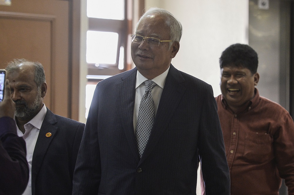 Former prime minister, Datuk Seri Najib Razak arrives at the Kuala Lumpur High Court August 23, 2019. u00e2u20acu201d Picture by Miera Zulyana