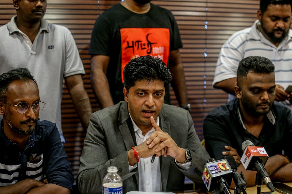 Lawyer Dinesh Muthal at a press conference in Kuala Lumpur August 24, 2019. u00e2u20acu201d Picture by Firdaus Latif