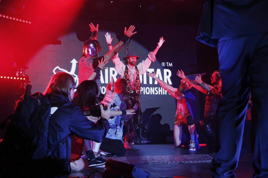 The winner Rob Messel The Marquis from US celebrates during the Air Guitar World Championships final in Oulu, on August 23, 2019. u00e2u20acu201d AFP picnnn