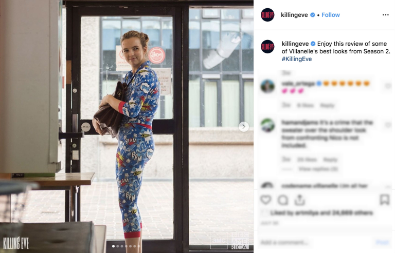 Jodie Comer's character Villanelle got a lot of notice for her eccentric, upmarket style. u00e2u20acu201du00c2u00a0Picture via Instagram/killingeve