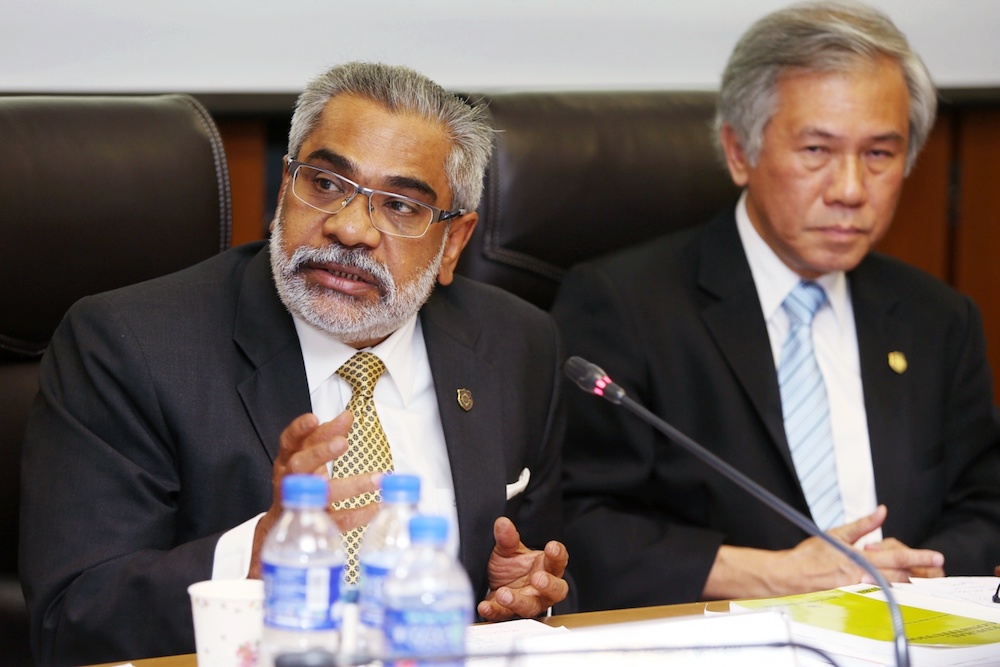 Datuk Seri Ramachelvam Manimuthu speaks during a meeting on the Independent Police Complaints of Misconduct Commission Bill 2019 in Kuala Lumpur August 26, 2019. — Picture by Choo Choy May