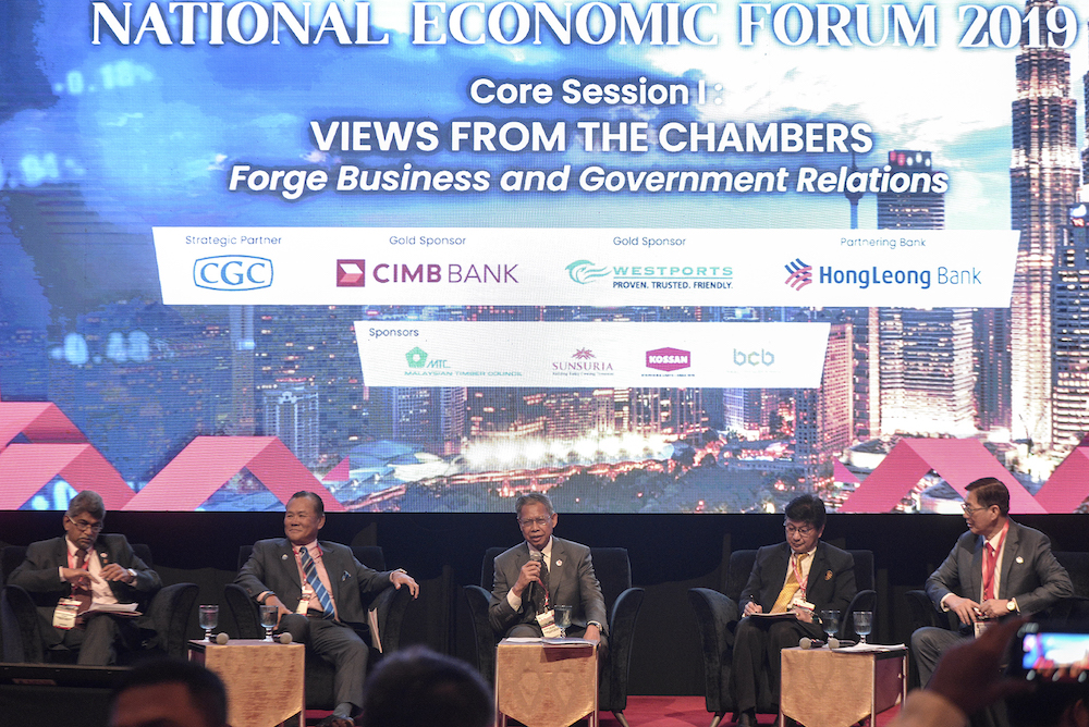 Panellists participate in a discussion during the National Economic Forum 2019 in Kuala Lumpur August 29, 2019. u00e2u20acu201d Picture by Shafwan Zaidon