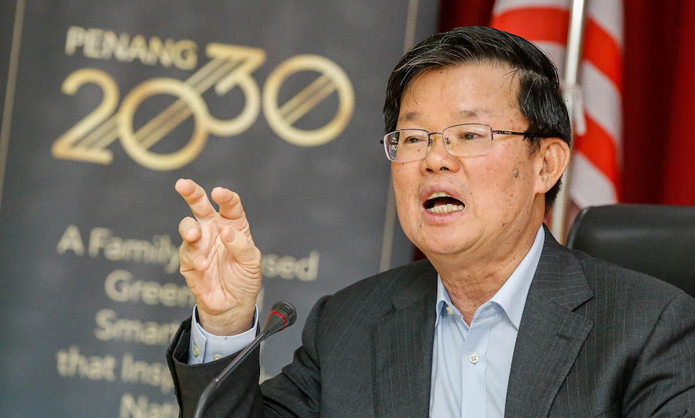 Penang Chief Minister Chow Kon Yeow addresses a press conference in George Town August 29, 2019. u00e2u20acu201d Picture by Sayuti Zainudin