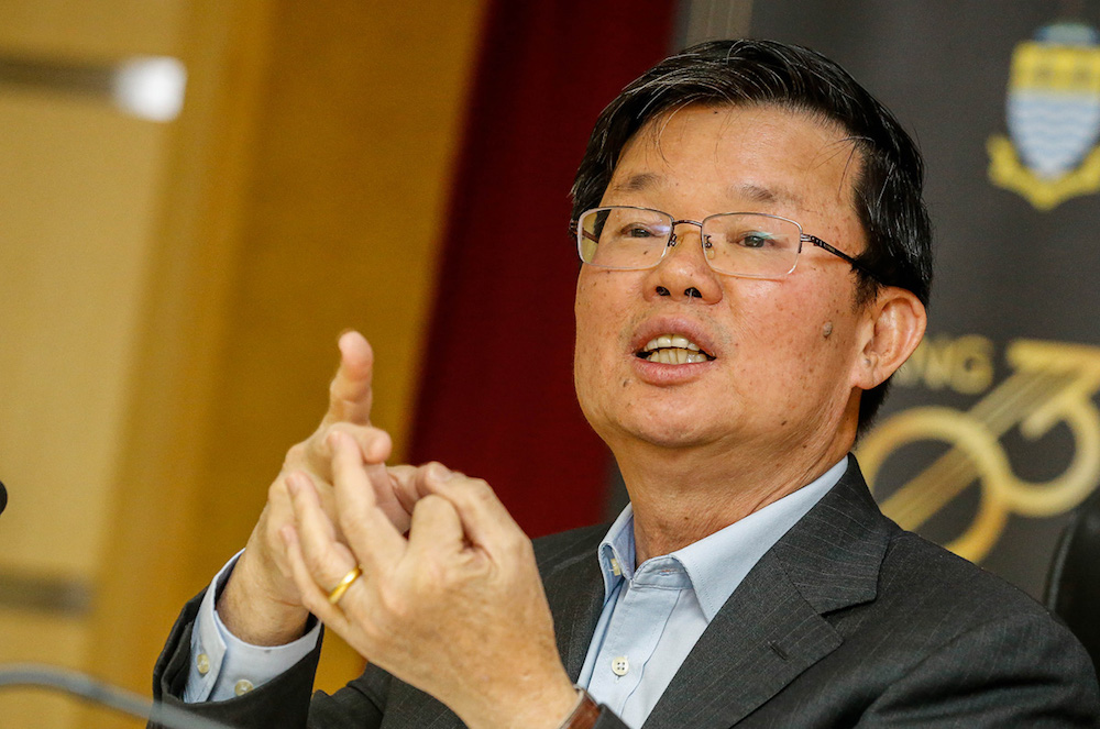 Penang Chief Minister Chow Kon Yeow addresses a press conference in George Town August 29, 2019. u00e2u20acu201d Picture by Sayuti Zainudin