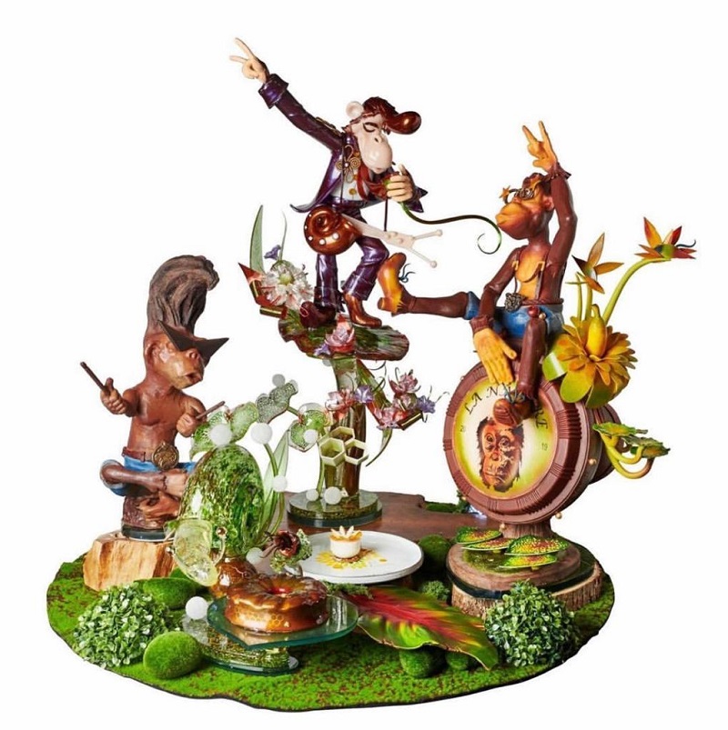 The lively three monkeys including one with an Elvis pompadour were skilfully crafted by Team Malaysia for the Nature, flora and fauna theme. — Picture via Instagram/Loi Ming Ai