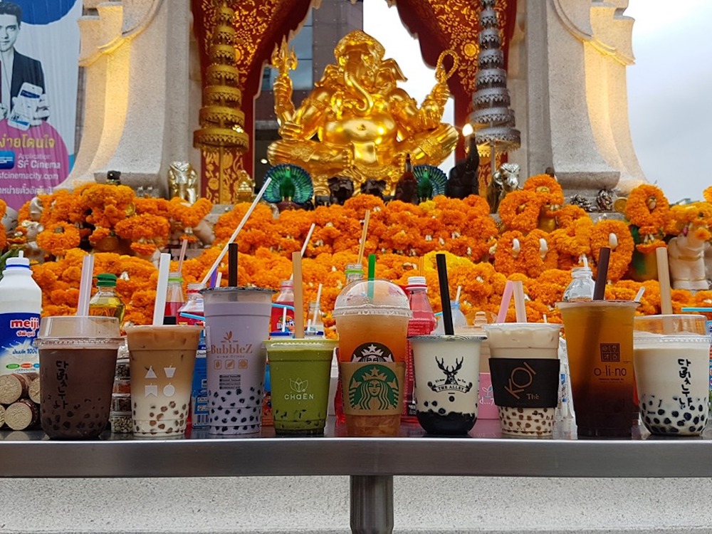 The trendy beverage has earned a spot next to the usual flowers and fruits offerings. u00e2u20acu2022 Picture from Facebook/Payunbud