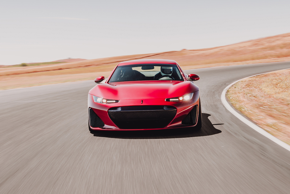 Drako Motorsu00e2u20acu2122 first production model, the electric Drako GTE supercar, launched over the weekend at The Quail. u00e2u20acu201d Handout via AFP