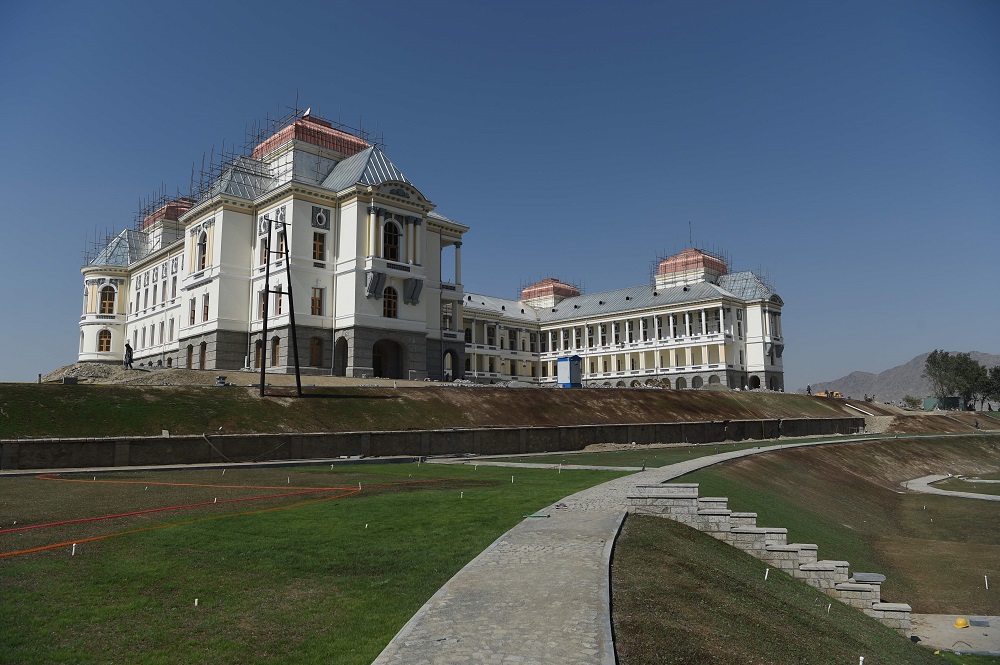 This photo taken on August 8, 2019 shows the exterior of Darulaman Palace, which is undergoing a complete renovation, in Kabul. u00e2u20acu201d AFP pic         