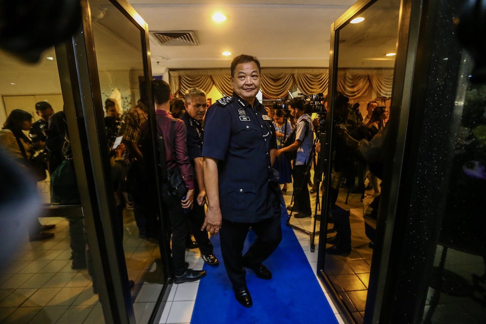 Inspector-General of Police, Datuk Seri Abdul Hamid Bador, attends the launch of the National Reading Decade at the Royal Malaysia Police College Kuala Lumpur in Cheras August 1, 2019. u00e2u20acu201d Picture by Hari Anggara