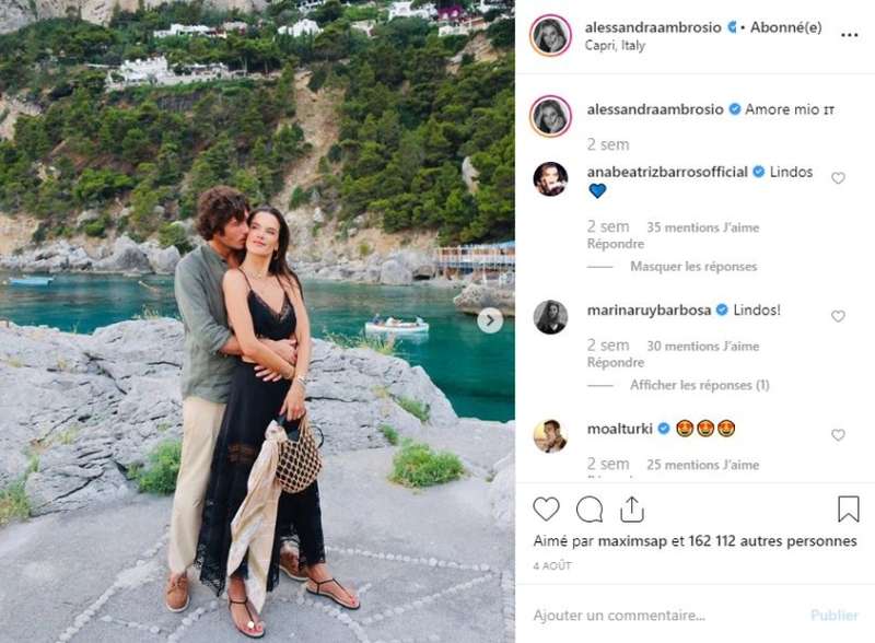 Alessandra Ambrosio chose to dress up a classic handbag with boho-chic mesh. u00e2u20acu2022 Screenshot via Instagram