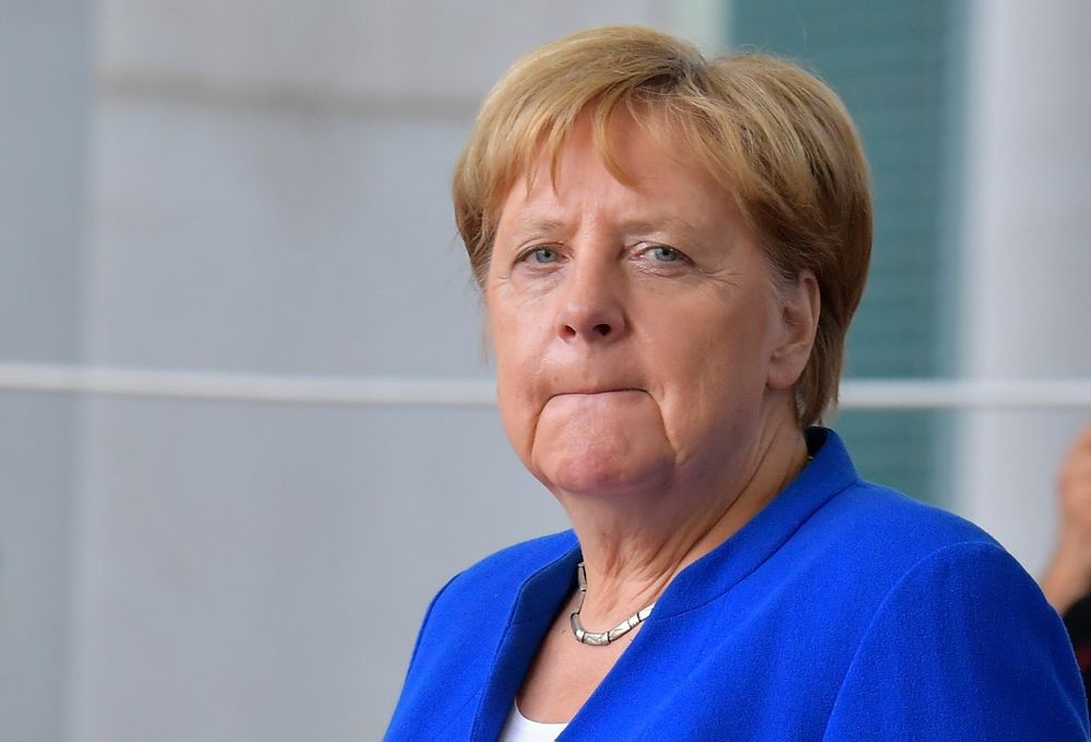German Chancellor Angela Merkel waits for Slovakiau00e2u20acu2122s President to arrive for a meeting at the Chancellery on August 21, 2019 in Berlin. u00e2u20acu201d AFP pic