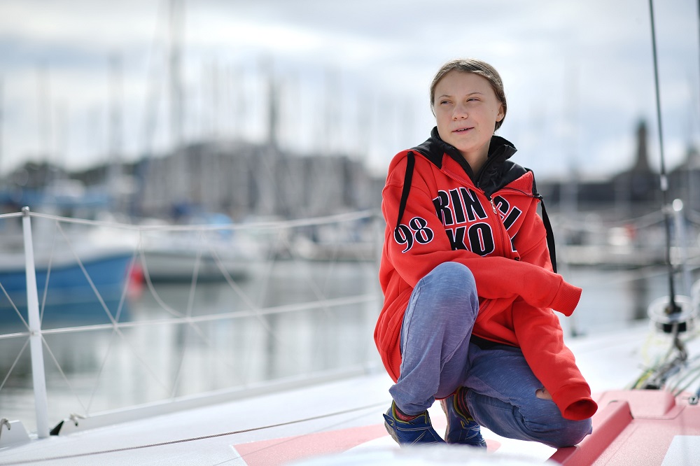 Swedish climate activist Greta Thunberg poses for a photograph during an interview with AFP onboard the Malizia II sailing yacht at the Mayflower Marina in Plymouth, southwest England, on August 13, 2019. u00e2u20acu201d AFP pic        