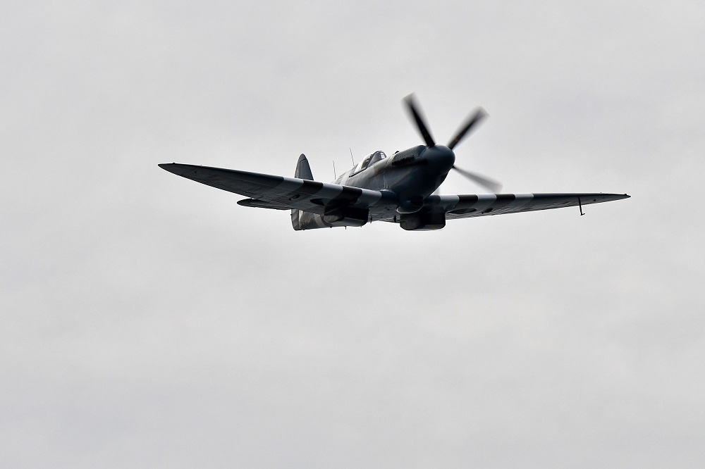 A Spitfire flies above D-Day veterans and guests on board the Royal British Legionu00e2u20acu2122s ship MV Boudicca, en route to Normandy during an event to commemorate the 75th anniversary of the D-Day landings, in Portsmouth, southern England  June 5, 2019. u00e2u20acu201d AFP