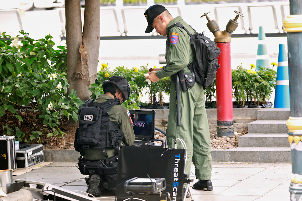 Police Explosive Ordnance Disposal officers work following a small explosion at a site in Bangkok, Thailand, August 2, 2019 u00e2u20acu201d Reuters pic