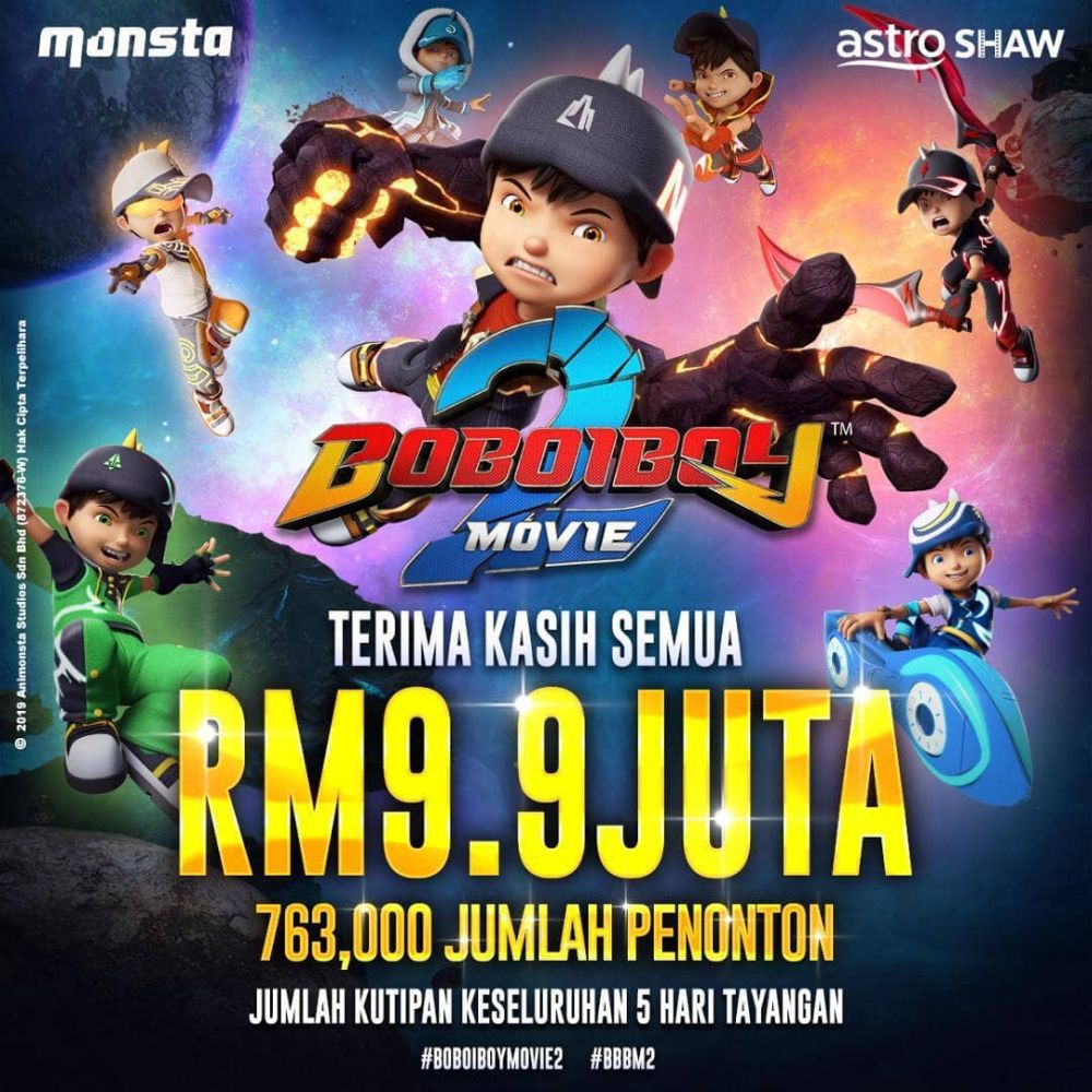 u00e2u20acu02dcBoboiboy Movie 2u00e2u20acu2122 was released in Malaysian cinemas on August 8, 2019. u00e2u20acu201d Picture from Instagram/Astro Shawnn