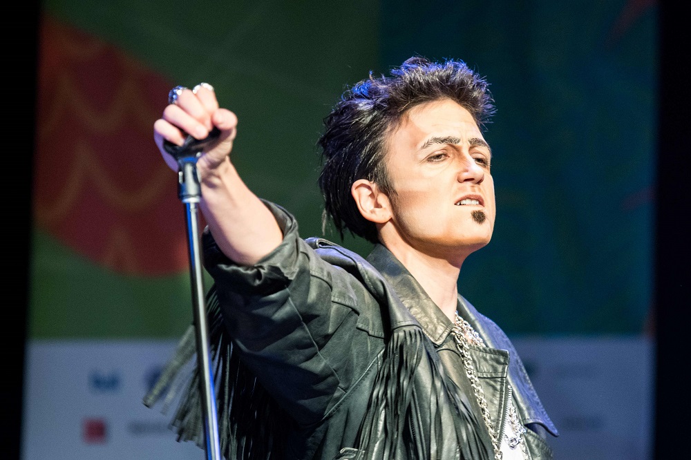 Melodie Rousseau performs during a Drag King show in Montreal, Canada July 12, 2019. — AFP pic