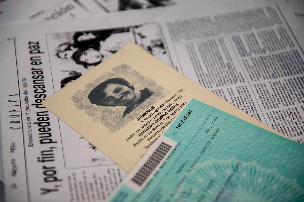 Documents and images of Eduardo Campos who disappeared during the 1973-1990 military dictatorship of Augusto Pinochet in Chile, are seen in Santiago November 21, 2018. u00e2u20acu201d AFP pic  