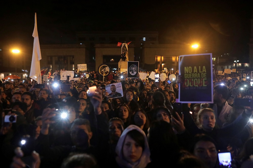 People gather for a protest against the killing of social activists, at the Plaza de Bolivar in Bogota, Colombia July 26, 2019. u00e2u20acu201d Reuters pic