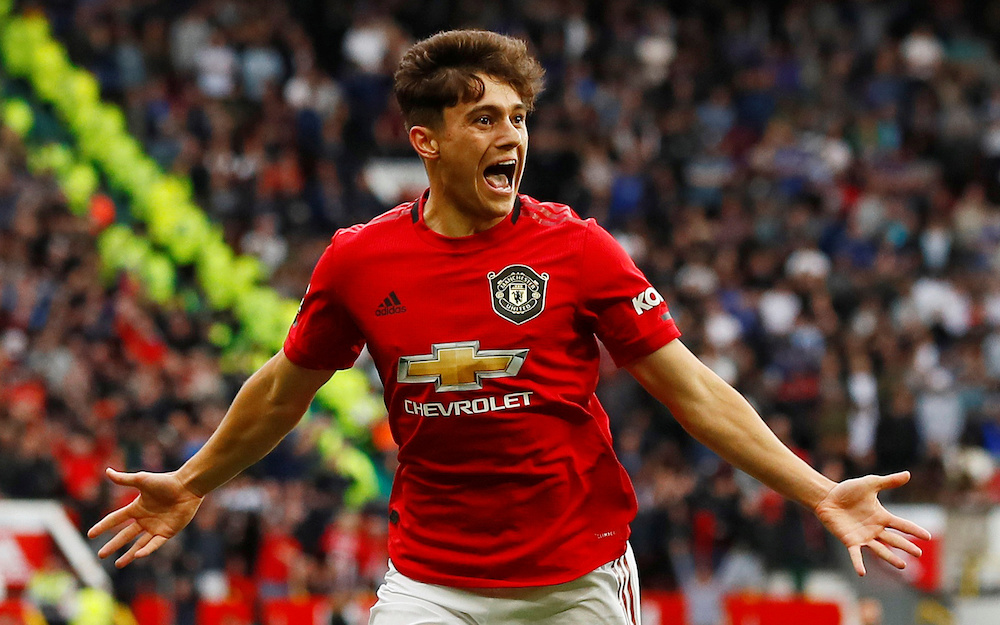 Manchester Unitedu00e2u20acu2122s Daniel James celebrates scoring their fourth goal against Chelsea at the Old Trafford in Manchester, August 11, 2019. u00e2u20acu201d Reuters pic
