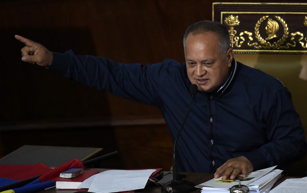 President of the Venezuelan National Constituent Assembly, Diosdado Cabello, gestures during a session at the Assemblyu00e2u20acu2122s headquarters in Caracas, August 12, 2019. u00e2u20acu201d AFP pic