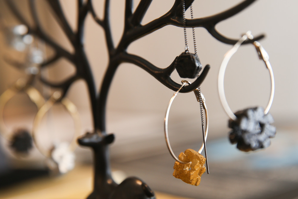 Who would have thought that forklift parts could into these gem-like earrings? — Picture by Choo Choy May