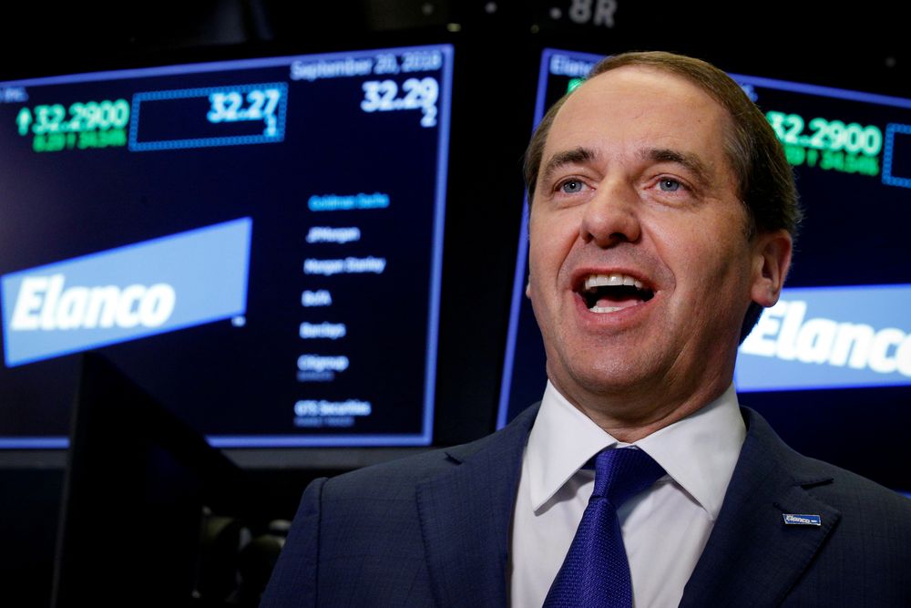 Elanco Animal Health Inc President and CEO Jeff Simmons, speaks during an interview at the New York Stock Exchange (NYSE) in New York, US, September 20, 2018. u00e2u20acu201d Reuters pic