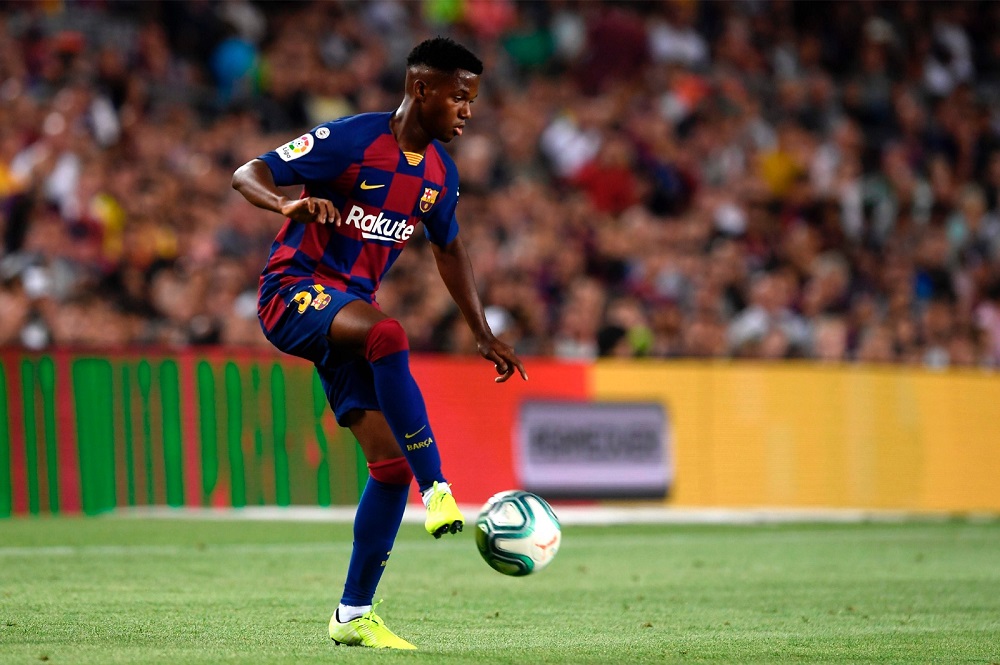 Barcelonau00c2u00b4s Guinea-Bissau forward Ansu Fati controls the ball during the Spanish League football match between Barcelona and Real Betis at the Camp Nou stadium in Barcelona August 25, 2019. u00e2u20acu201d AFP pic